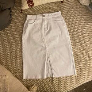 White Denim Skirt